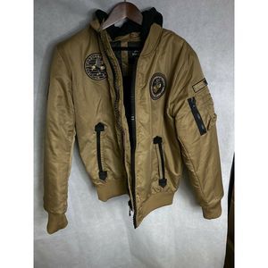 Xray Mens Military Jacket Navy large brown